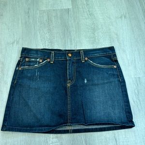 Vintage Lucky Brand Mini Jean Skirt Made in USA Size 8